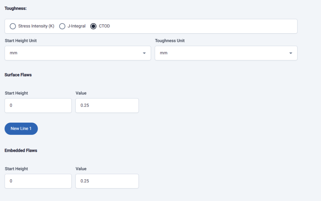 Inputting toughness
