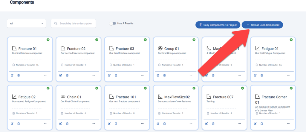 Upload component to Material ECA as JSON 